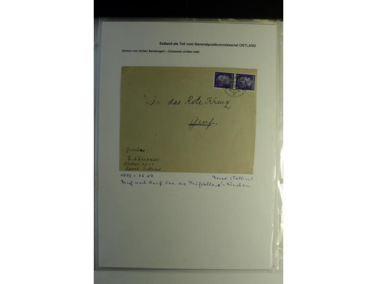 DEUTSCHE ZENSUREN: 1942/44, Sammlung von 24 Briefen bzw. Karten, dabei OWK-Zensuren, Zensurstempel, Hinweiszettel und -stempe