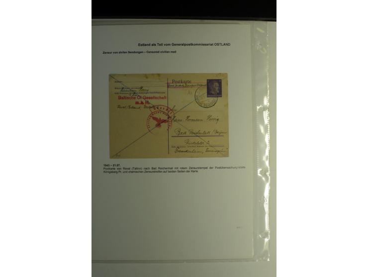 DEUTSCHE ZENSUREN: 1942/44, Sammlung von 24 Briefen bzw. Karten, dabei OWK-Zensuren, Zensurstempel, Hinweiszettel und -stempe