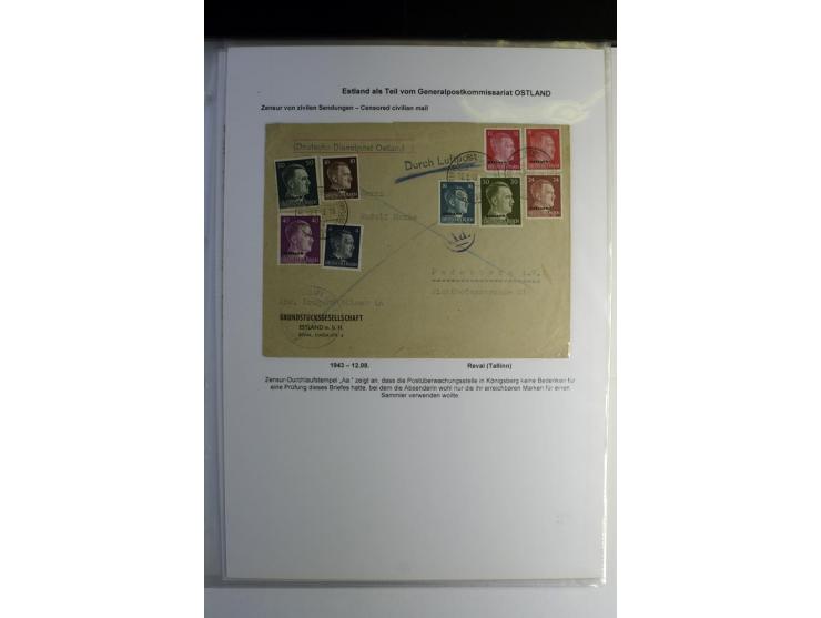 DEUTSCHE ZENSUREN: 1942/44, Sammlung von 24 Briefen bzw. Karten, dabei OWK-Zensuren, Zensurstempel, Hinweiszettel und -stempe