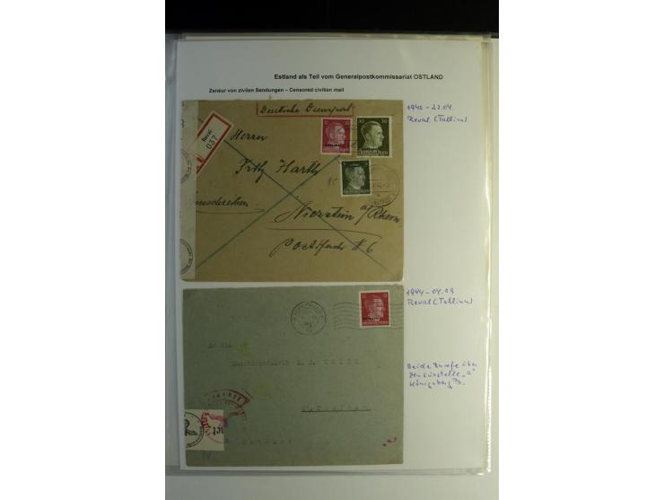 DEUTSCHE ZENSUREN: 1942/44, Sammlung von 24 Briefen bzw. Karten, dabei OWK-Zensuren, Zensurstempel, Hinweiszettel und -stempe
