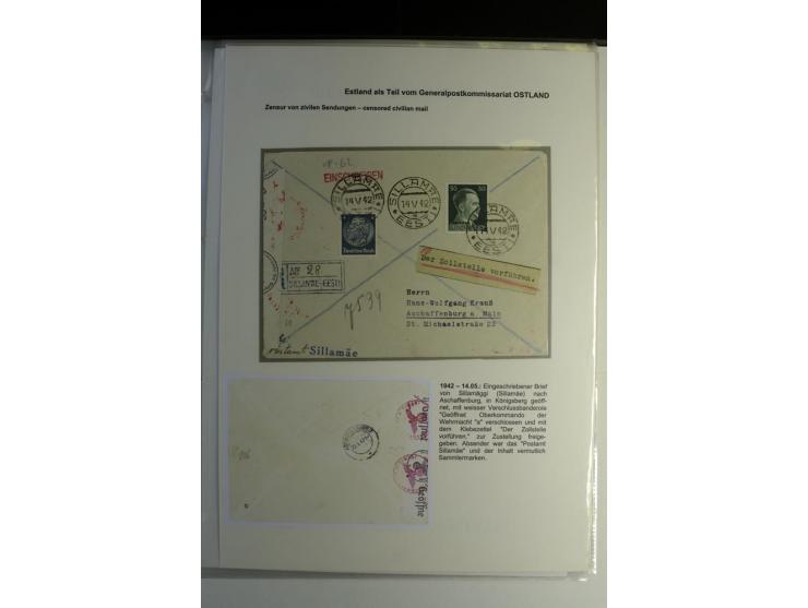 DEUTSCHE ZENSUREN: 1942/44, Sammlung von 24 Briefen bzw. Karten, dabei OWK-Zensuren, Zensurstempel, Hinweiszettel und -stempe