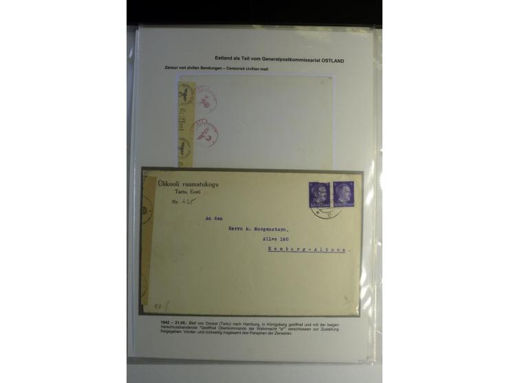 DEUTSCHE ZENSUREN: 1942/44, Sammlung von 24 Briefen bzw. Karten, dabei OWK-Zensuren, Zensurstempel, Hinweiszettel und -stempe