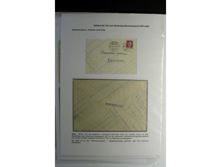 ESTNISCHE ZENSUREN: 1942/44, Sammlung von 10 Briefen bzw. Karten mit Stempel "KONTROLLITUD", alles beschrieben, gute Erhaltun