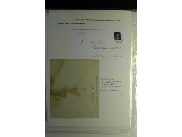 ESTNISCHE ZENSUREN: 1942/44, Sammlung von 10 Briefen bzw. Karten mit Stempel "KONTROLLITUD", alles beschrieben, gute Erhaltun