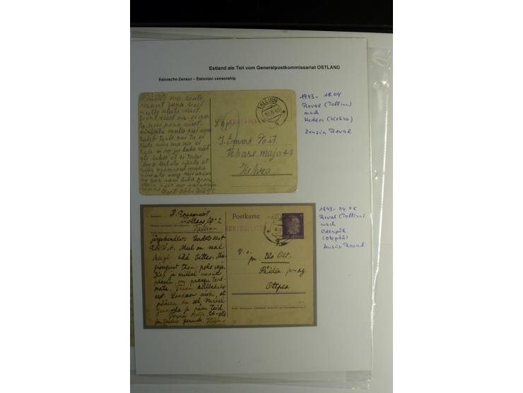 ESTNISCHE ZENSUREN: 1942/44, Sammlung von 10 Briefen bzw. Karten mit Stempel "KONTROLLITUD", alles beschrieben, gute Erhaltun
