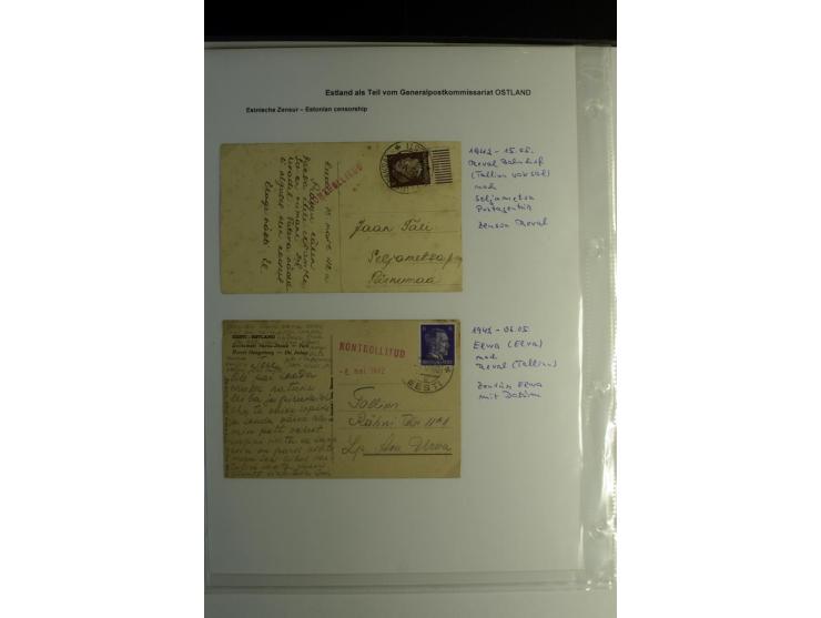 ESTNISCHE ZENSUREN: 1942/44, Sammlung von 10 Briefen bzw. Karten mit Stempel "KONTROLLITUD", alles beschrieben, gute Erhaltun