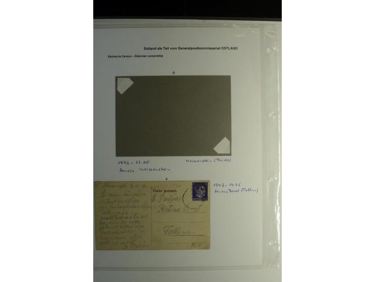 ESTNISCHE ZENSUREN: 1942/44, Sammlung von 10 Briefen bzw. Karten mit Stempel "KONTROLLITUD", alles beschrieben, gute Erhaltun