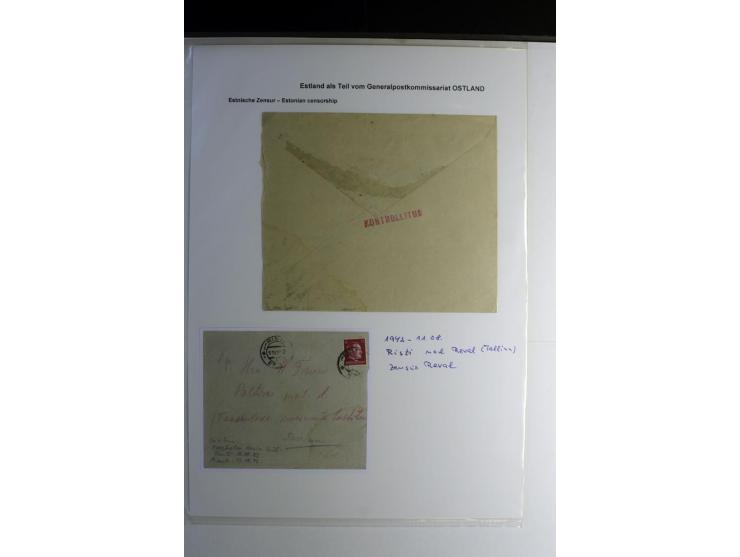 ESTNISCHE ZENSUREN: 1942/44, Sammlung von 10 Briefen bzw. Karten mit Stempel "KONTROLLITUD", alles beschrieben, gute Erhaltun