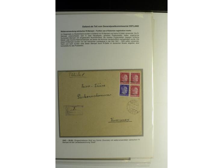 WEITERVERWENDETE ESTNISCHE R-STEMPEL: 1942/43, Sammlung von 12 Briefen, gute Erhaltung, alles beschrieben