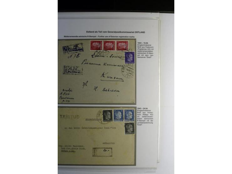WEITERVERWENDETE ESTNISCHE R-STEMPEL: 1942/43, Sammlung von 12 Briefen, gute Erhaltung, alles beschrieben