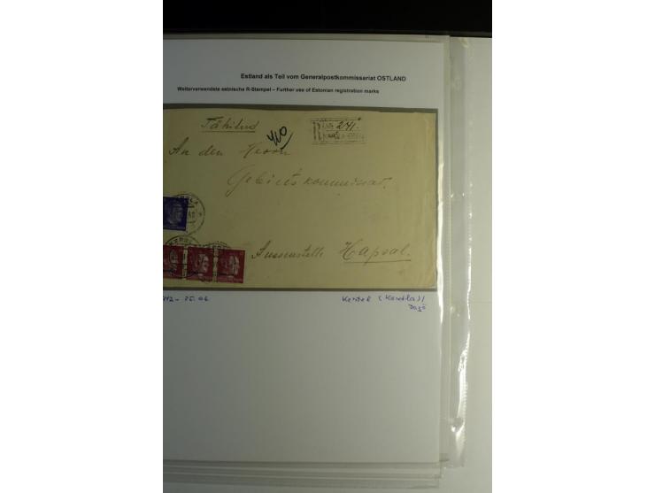 WEITERVERWENDETE ESTNISCHE R-STEMPEL: 1942/43, Sammlung von 12 Briefen, gute Erhaltung, alles beschrieben
