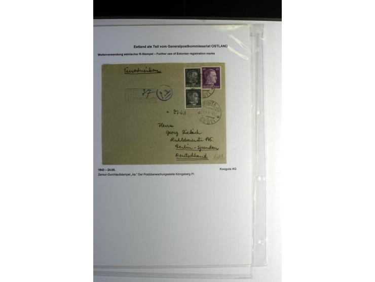WEITERVERWENDETE ESTNISCHE R-STEMPEL: 1942/43, Sammlung von 12 Briefen, gute Erhaltung, alles beschrieben
