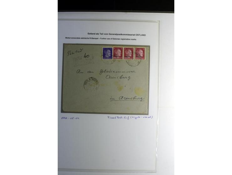 WEITERVERWENDETE ESTNISCHE R-STEMPEL: 1942/43, Sammlung von 12 Briefen, gute Erhaltung, alles beschrieben