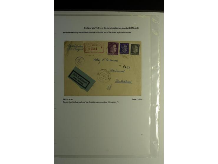 WEITERVERWENDETE ESTNISCHE R-STEMPEL: 1942/43, Sammlung von 12 Briefen, gute Erhaltung, alles beschrieben