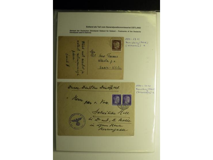 DEUTSCHE DIENSTPOST STEMPEL: ARENSBURG bis WERDEN, über 30 Briefe und Karten, dazu 3 Belege mit Bahnpoststempeln