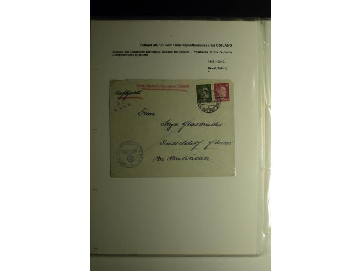 DEUTSCHE DIENSTPOST STEMPEL: ARENSBURG bis WERDEN, über 30 Briefe und Karten, dazu 3 Belege mit Bahnpoststempeln