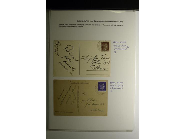 DEUTSCHE DIENSTPOST STEMPEL: ARENSBURG bis WERDEN, über 30 Briefe und Karten, dazu 3 Belege mit Bahnpoststempeln