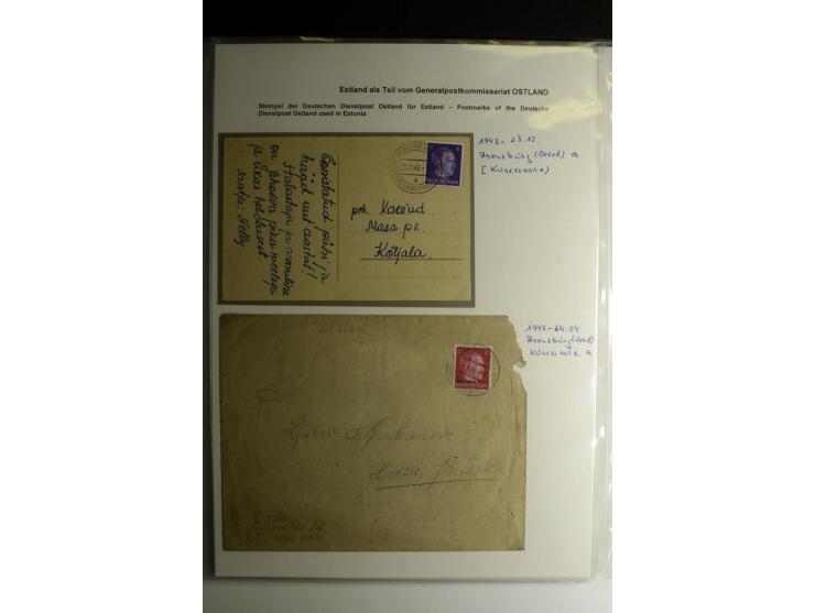 DEUTSCHE DIENSTPOST STEMPEL: ARENSBURG bis WERDEN, über 30 Briefe und Karten, dazu 3 Belege mit Bahnpoststempeln