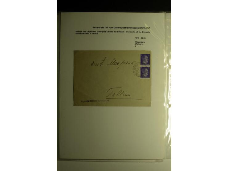 DEUTSCHE DIENSTPOST STEMPEL: ARENSBURG bis WERDEN, über 30 Briefe und Karten, dazu 3 Belege mit Bahnpoststempeln