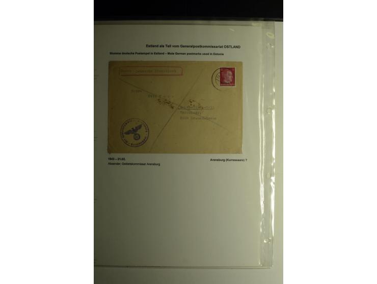 DEUTSCHE DIENSTPOST STEMPEL: ARENSBURG bis WERDEN, über 30 Briefe und Karten, dazu 3 Belege mit Bahnpoststempeln