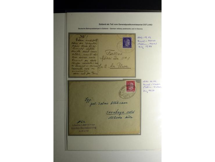 DEUTSCHE DIENSTPOST STEMPEL: ARENSBURG bis WERDEN, über 30 Briefe und Karten, dazu 3 Belege mit Bahnpoststempeln