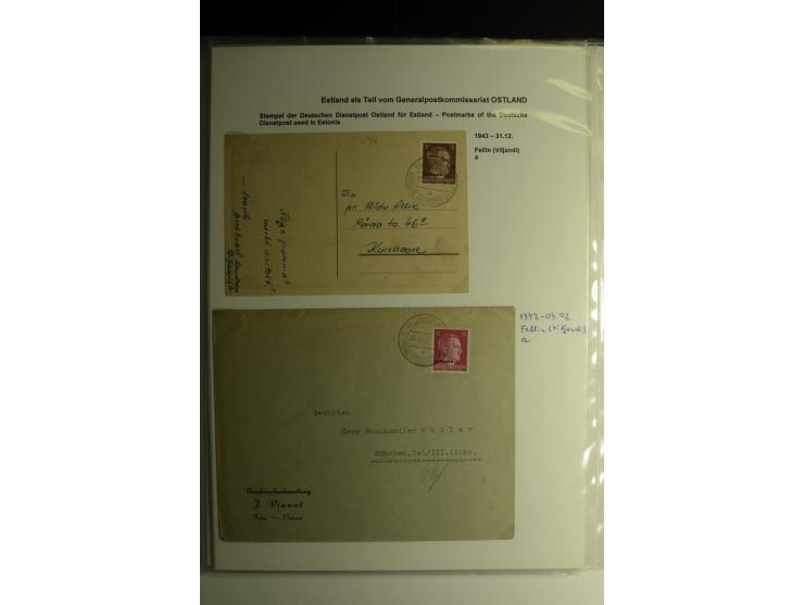 DEUTSCHE DIENSTPOST STEMPEL: ARENSBURG bis WERDEN, über 30 Briefe und Karten, dazu 3 Belege mit Bahnpoststempeln