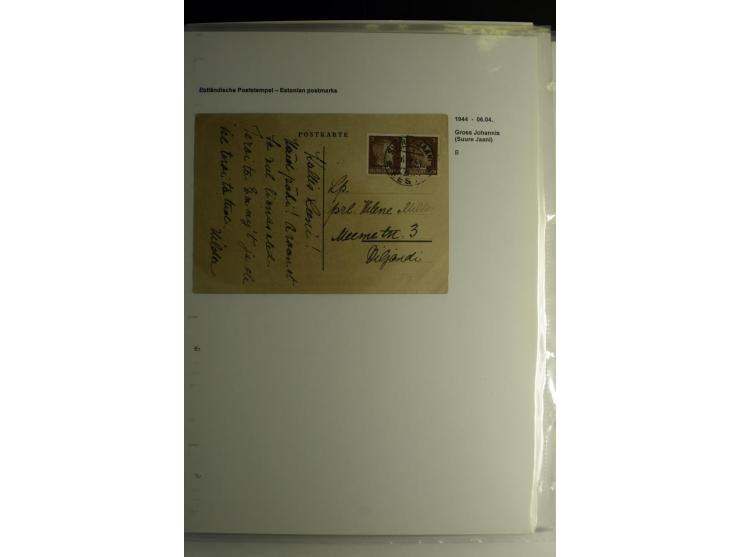 ESTNISCHE STEMPEL: AIMEL bis WÖLLA, über 80 Briefe und Karten, dazu 3 Belege mit Bahnpoststempeln sowie einige Maschinenstemp