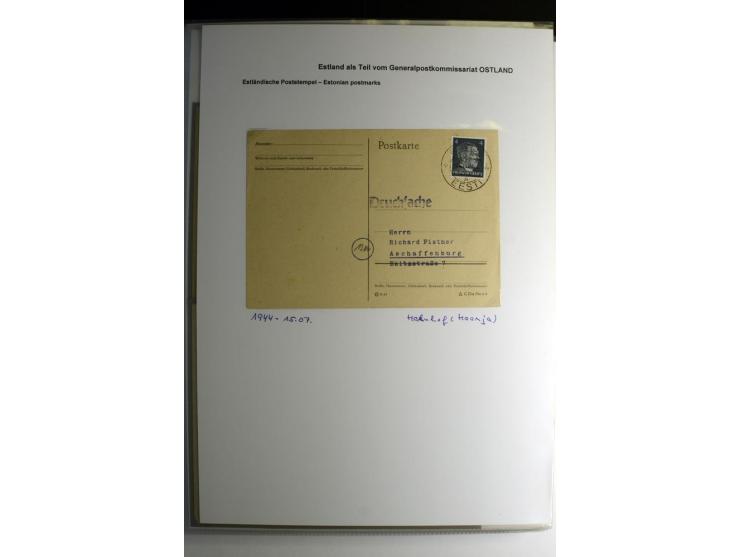ESTNISCHE STEMPEL: AIMEL bis WÖLLA, über 80 Briefe und Karten, dazu 3 Belege mit Bahnpoststempeln sowie einige Maschinenstemp