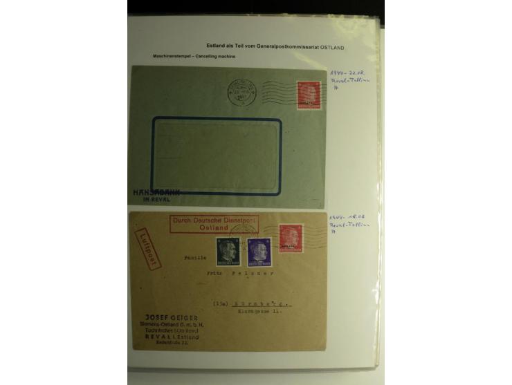 ESTNISCHE STEMPEL: AIMEL bis WÖLLA, über 80 Briefe und Karten, dazu 3 Belege mit Bahnpoststempeln sowie einige Maschinenstemp