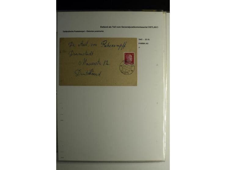 ESTNISCHE STEMPEL: AIMEL bis WÖLLA, über 80 Briefe und Karten, dazu 3 Belege mit Bahnpoststempeln sowie einige Maschinenstemp