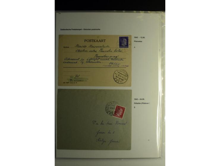 ESTNISCHE STEMPEL: AIMEL bis WÖLLA, über 80 Briefe und Karten, dazu 3 Belege mit Bahnpoststempeln sowie einige Maschinenstemp