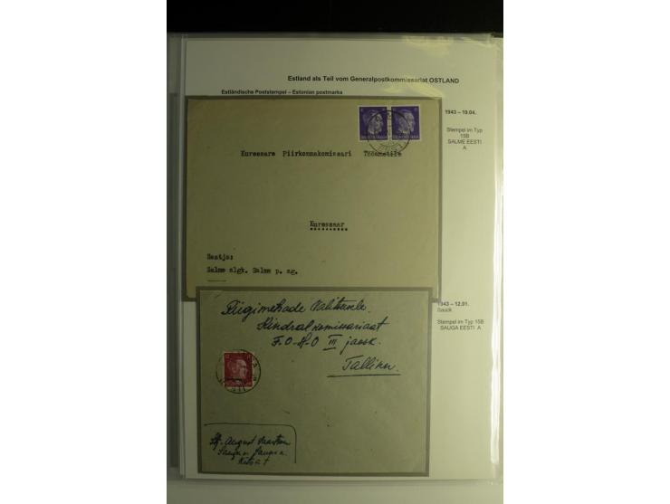 ESTNISCHE STEMPEL: AIMEL bis WÖLLA, über 80 Briefe und Karten, dazu 3 Belege mit Bahnpoststempeln sowie einige Maschinenstemp