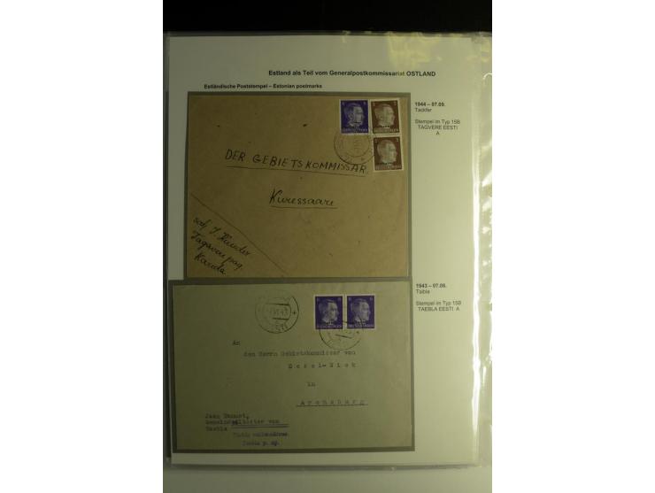 ESTNISCHE STEMPEL: AIMEL bis WÖLLA, über 80 Briefe und Karten, dazu 3 Belege mit Bahnpoststempeln sowie einige Maschinenstemp
