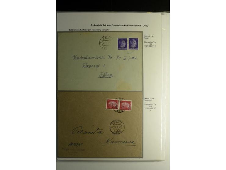 ESTNISCHE STEMPEL: AIMEL bis WÖLLA, über 80 Briefe und Karten, dazu 3 Belege mit Bahnpoststempeln sowie einige Maschinenstemp