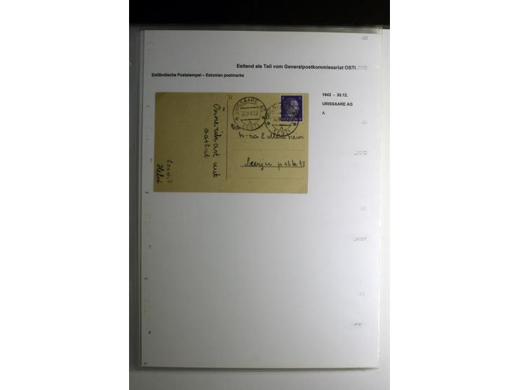 ESTNISCHE STEMPEL: AIMEL bis WÖLLA, über 80 Briefe und Karten, dazu 3 Belege mit Bahnpoststempeln sowie einige Maschinenstemp
