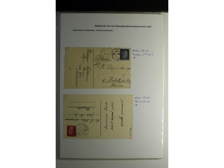 ESTNISCHE STEMPEL: AIMEL bis WÖLLA, über 80 Briefe und Karten, dazu 3 Belege mit Bahnpoststempeln sowie einige Maschinenstemp