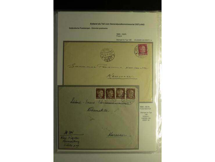ESTNISCHE STEMPEL: AIMEL bis WÖLLA, über 80 Briefe und Karten, dazu 3 Belege mit Bahnpoststempeln sowie einige Maschinenstemp