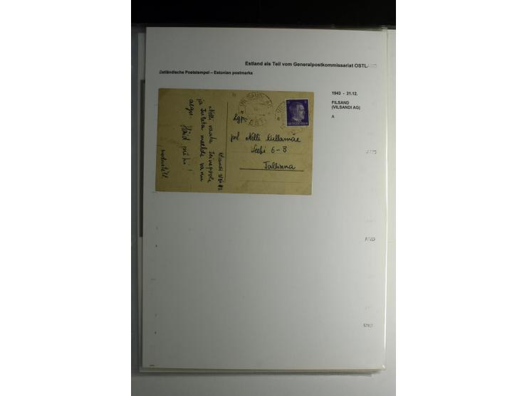 ESTNISCHE STEMPEL: AIMEL bis WÖLLA, über 80 Briefe und Karten, dazu 3 Belege mit Bahnpoststempeln sowie einige Maschinenstemp