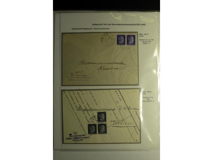 ESTNISCHE STEMPEL: AIMEL bis WÖLLA, über 80 Briefe und Karten, dazu 3 Belege mit Bahnpoststempeln sowie einige Maschinenstemp