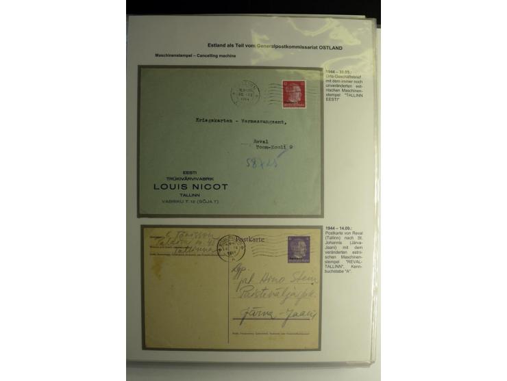 ESTNISCHE STEMPEL: AIMEL bis WÖLLA, über 80 Briefe und Karten, dazu 3 Belege mit Bahnpoststempeln sowie einige Maschinenstemp
