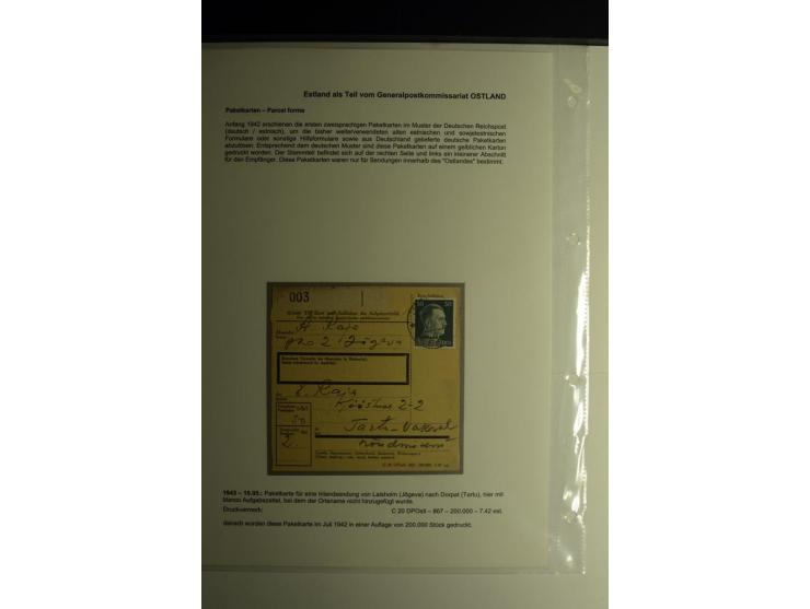 PAKETKARTEN: 1942/44, Sammlung von 19 Paketkarten dabei drei Auslandspaketkarten, gute Erhaltung