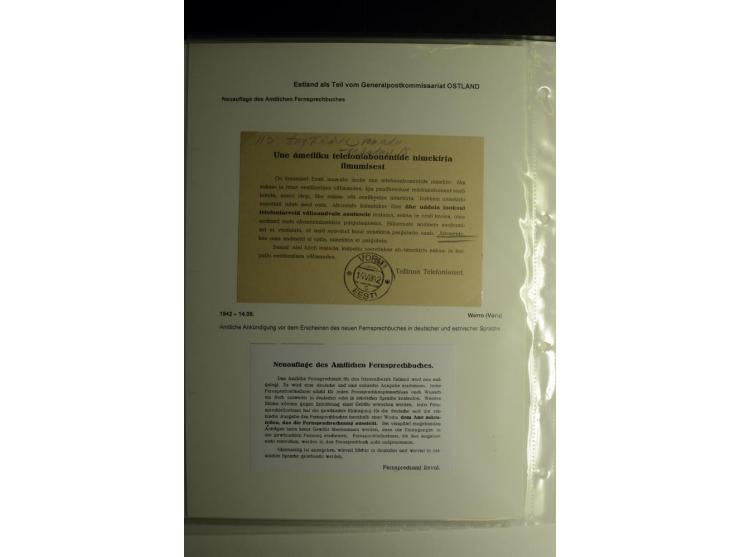 BESONDERHEITEN: 1942/44, kleine Sammlung dabei Benachrichtigungsformular, Briefbundzettel, drei Telefonrechnungen des Fernspr