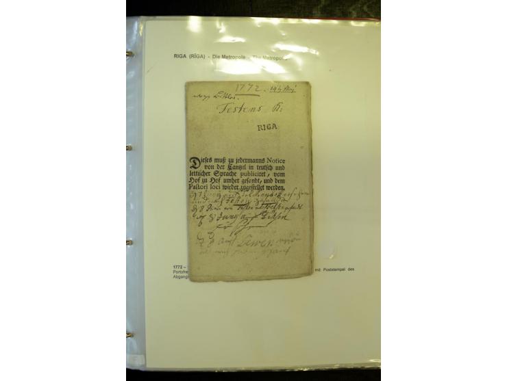 RIGA: 1743/1858, hochinteressante Sammlung von über 80 Briefen, dabei Ganzsachenumschläge, Umlaufbriefe, Forwarded-Briefe, au