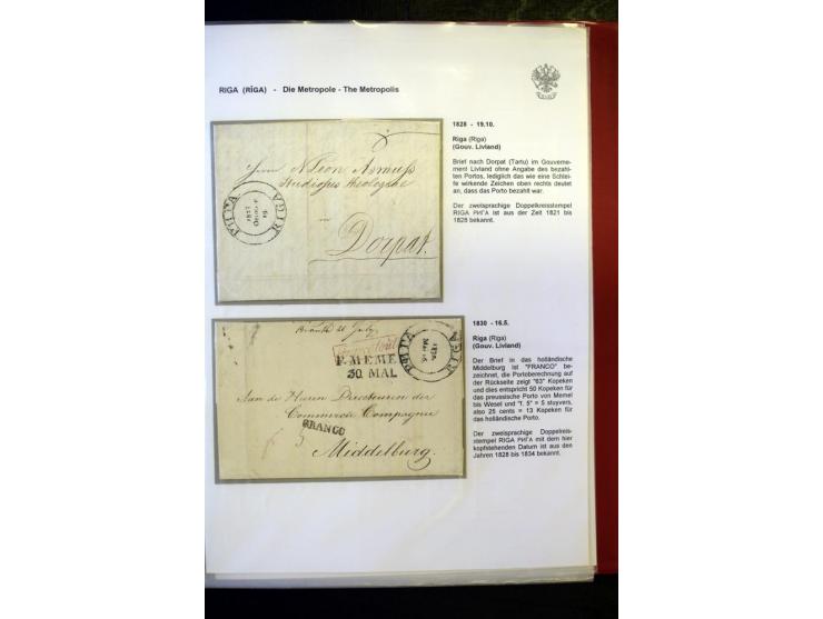 RIGA: 1743/1858, hochinteressante Sammlung von über 80 Briefen, dabei Ganzsachenumschläge, Umlaufbriefe, Forwarded-Briefe, au