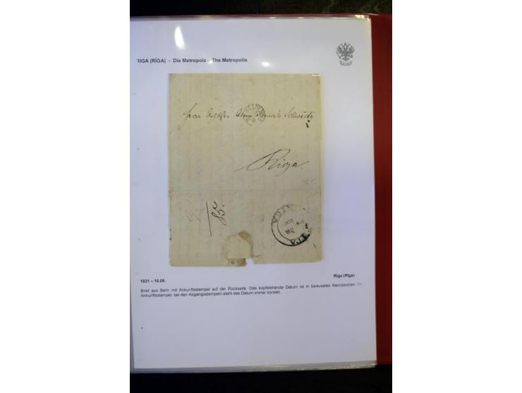 RIGA: 1743/1858, hochinteressante Sammlung von über 80 Briefen, dabei Ganzsachenumschläge, Umlaufbriefe, Forwarded-Briefe, au