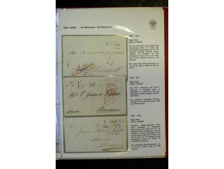 RIGA: 1743/1858, hochinteressante Sammlung von über 80 Briefen, dabei Ganzsachenumschläge, Umlaufbriefe, Forwarded-Briefe, au