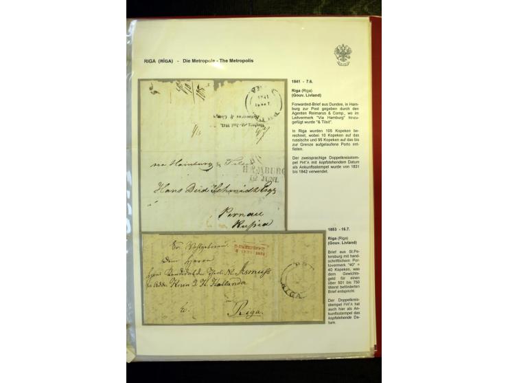 RIGA: 1743/1858, hochinteressante Sammlung von über 80 Briefen, dabei Ganzsachenumschläge, Umlaufbriefe, Forwarded-Briefe, au