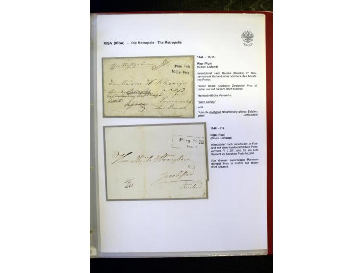 RIGA: 1743/1858, hochinteressante Sammlung von über 80 Briefen, dabei Ganzsachenumschläge, Umlaufbriefe, Forwarded-Briefe, au