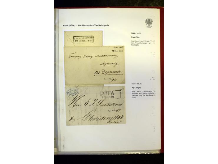 RIGA: 1743/1858, hochinteressante Sammlung von über 80 Briefen, dabei Ganzsachenumschläge, Umlaufbriefe, Forwarded-Briefe, au