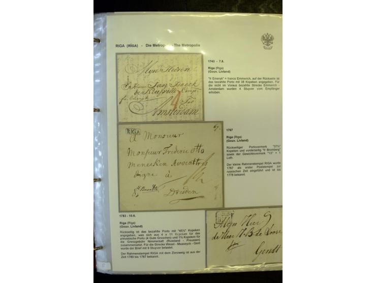 RIGA: 1743/1858, hochinteressante Sammlung von über 80 Briefen, dabei Ganzsachenumschläge, Umlaufbriefe, Forwarded-Briefe, au